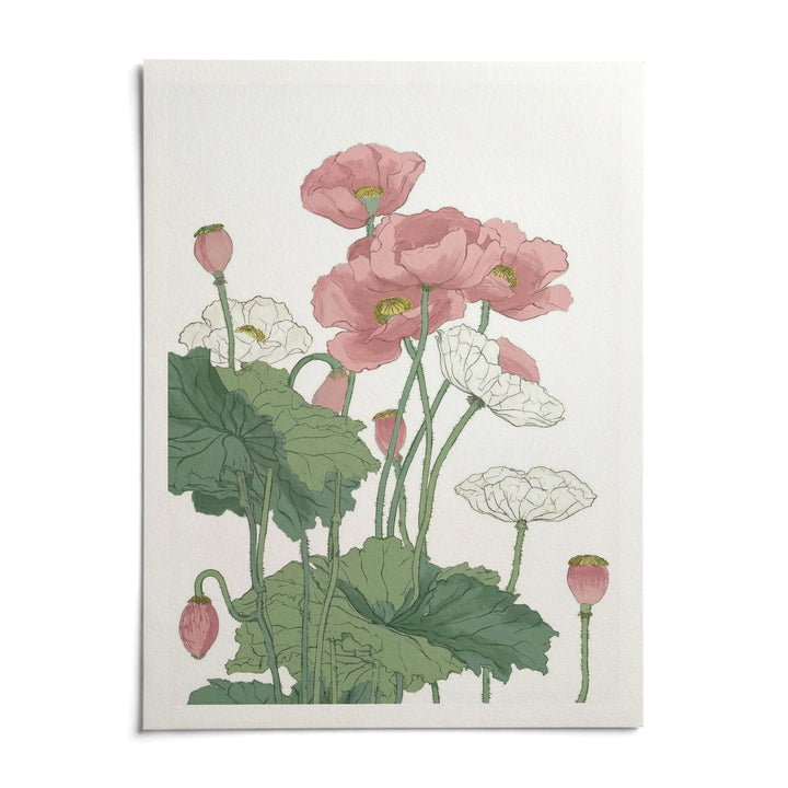 Botanical Flower Print, shown as an unframed paper print on a plain white background
