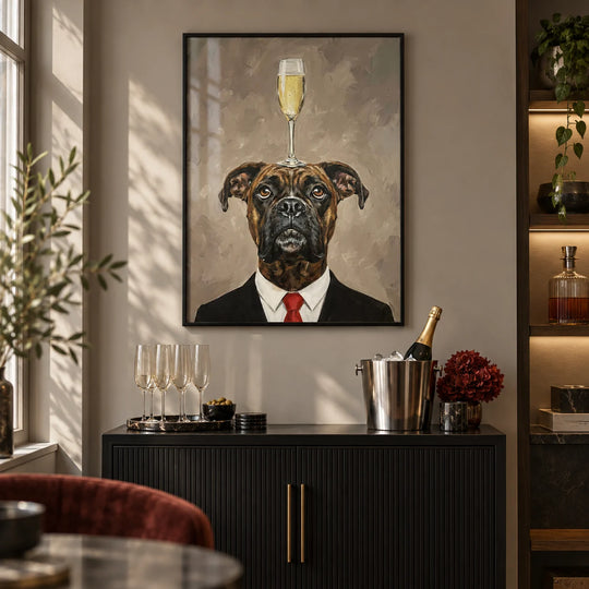 Póster de perro bóxer
