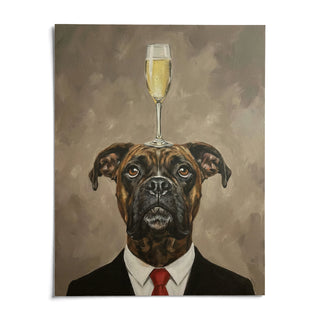 Boxer Dog Poster, shown as an unframed paper print on a plain white background