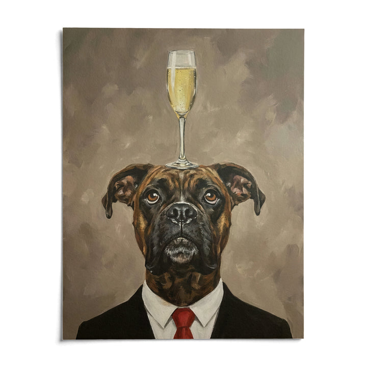 Boxer Dog Poster, shown as an unframed paper print on a plain white background