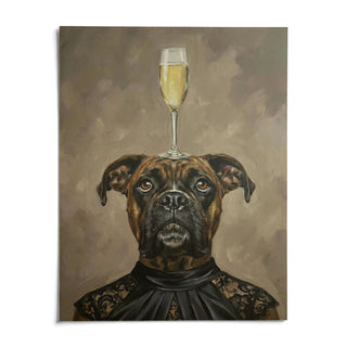 Boxer Dog Print, shown as an unframed paper print on a plain white background