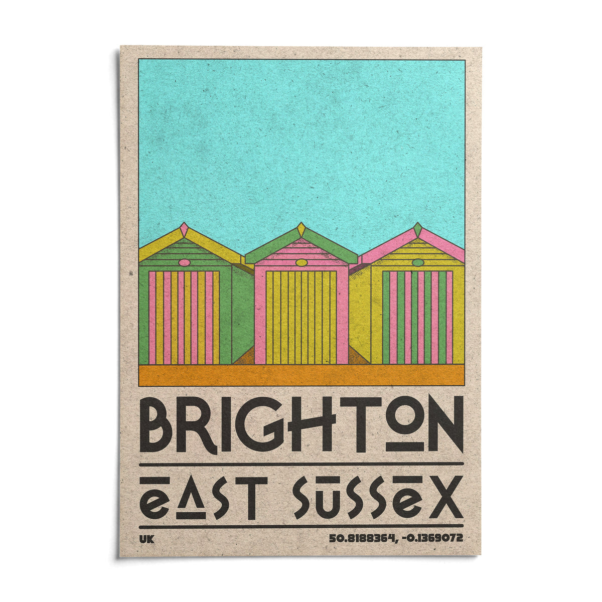 Brighton Travel Print, shown as an unframed paper print on a plain white background