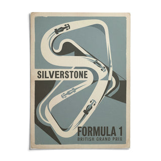 British Race Track Map Poster, shown as an unframed paper print on a plain white background
