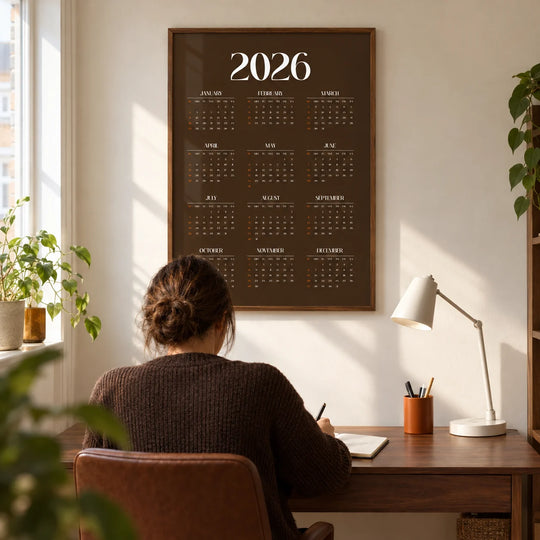Impression calendrier marron