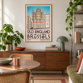 Brussels Architecture Print shown in a creative city apartment (frame not included)