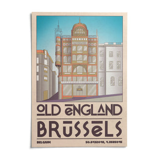 Brussels Architecture Print, shown as an unframed paper print on a plain white background