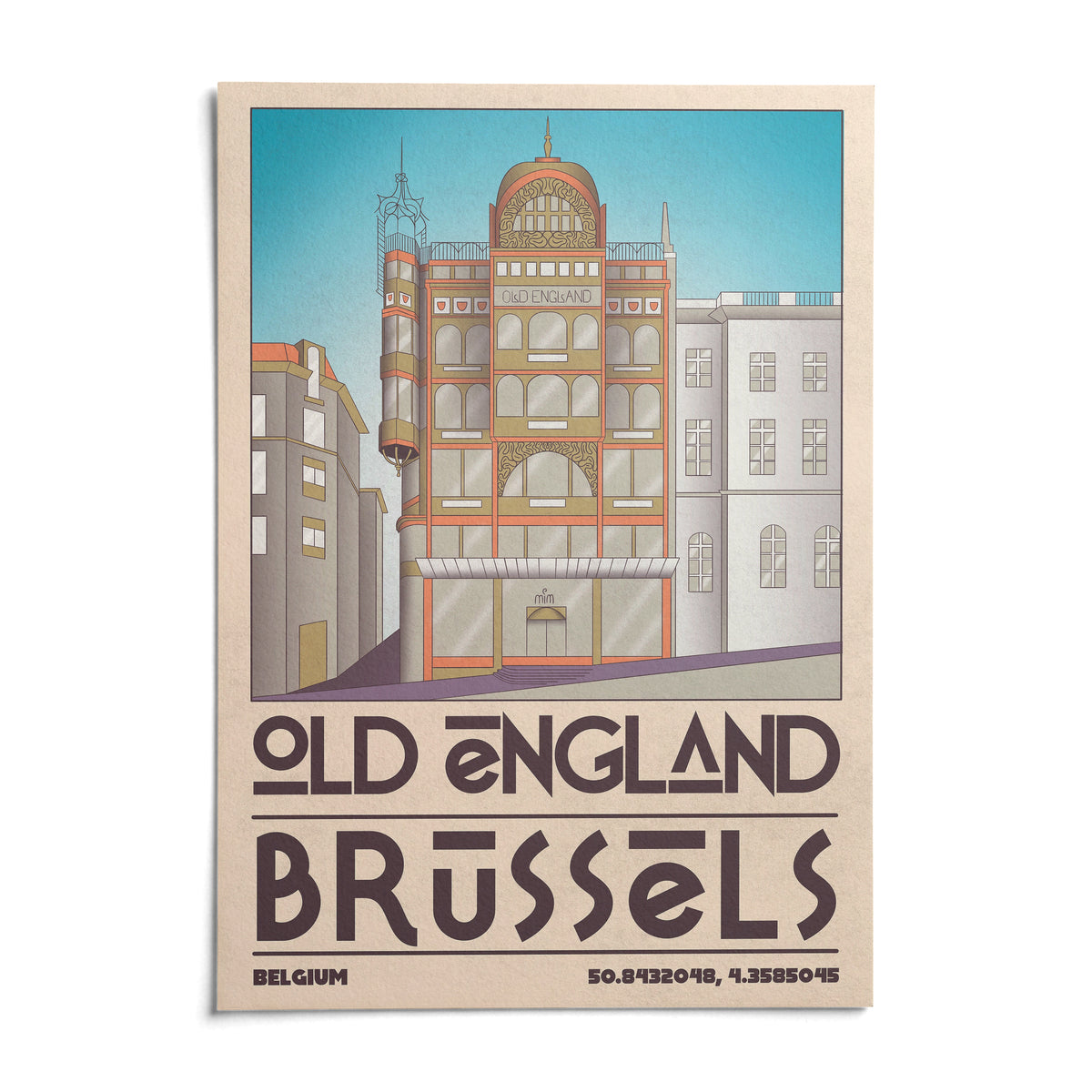 Brussels Architecture Print, shown as an unframed paper print on a plain white background