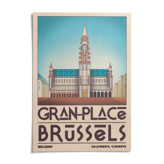 Brussels Grand Place Art Print, shown as an unframed paper print on a plain white background