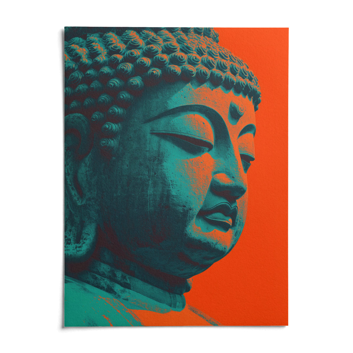 Buddha Wall Art, shown as an unframed paper print on a plain white background