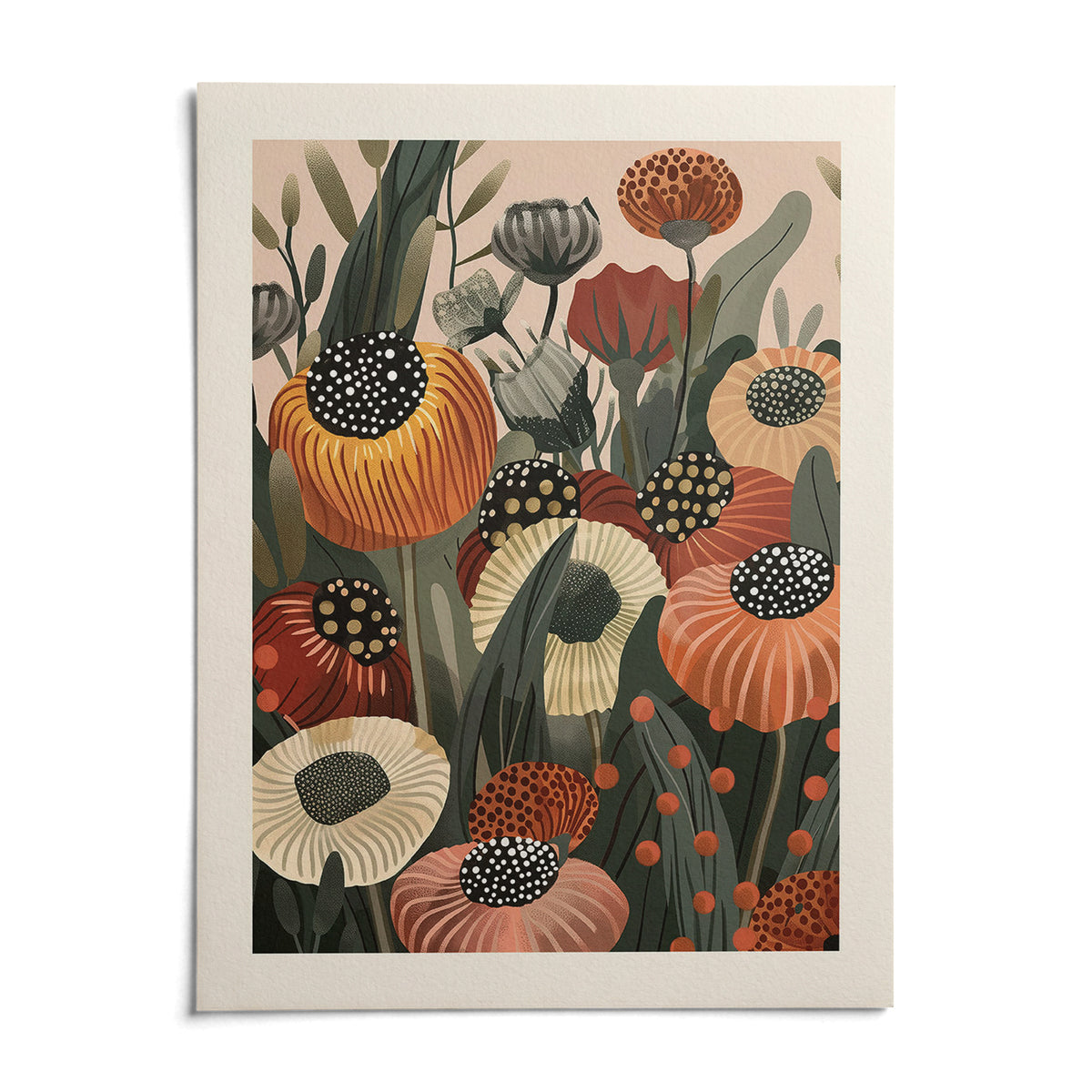 Burnt Orange Wall Art, shown as an unframed paper print on a plain white background