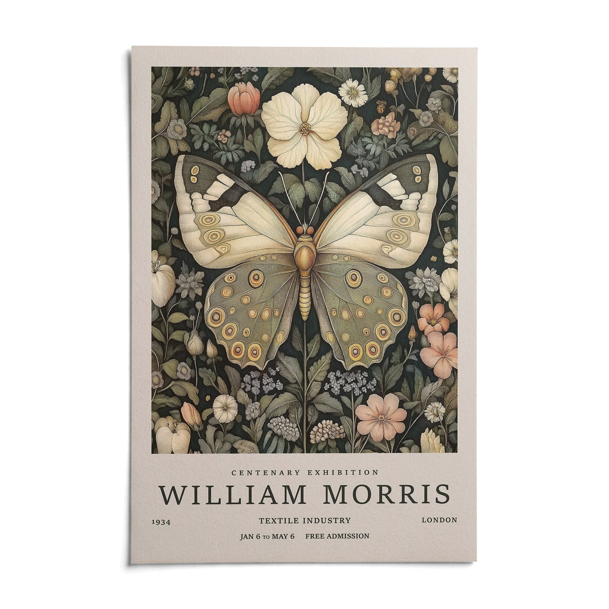 Butterfly Posters, shown as an unframed paper print on a plain white background