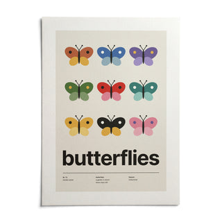 Butterfly Specimen Print, shown as an unframed paper print on a plain white background