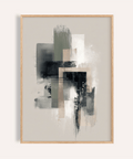 Modern Abstract Poster with green, gold, gray, beige for living room wall art