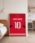 Bold typography wall art print of a jersey back with number 10