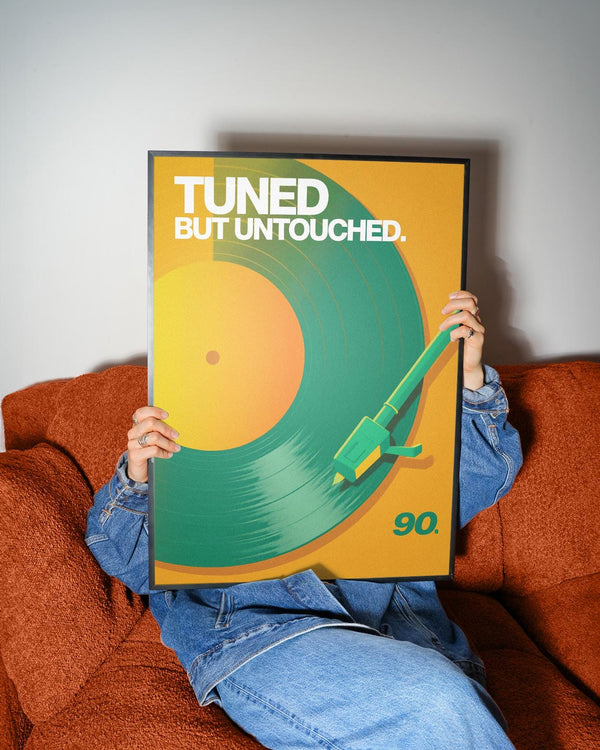 Vinyl record art print with clean lines and stylized texture.