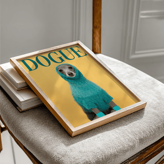 Cute Pet Wall Art dog print with gray tones, ideal for office wall art