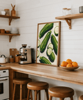 Green-themed Zucchini Wall Art perfect for dining room poster