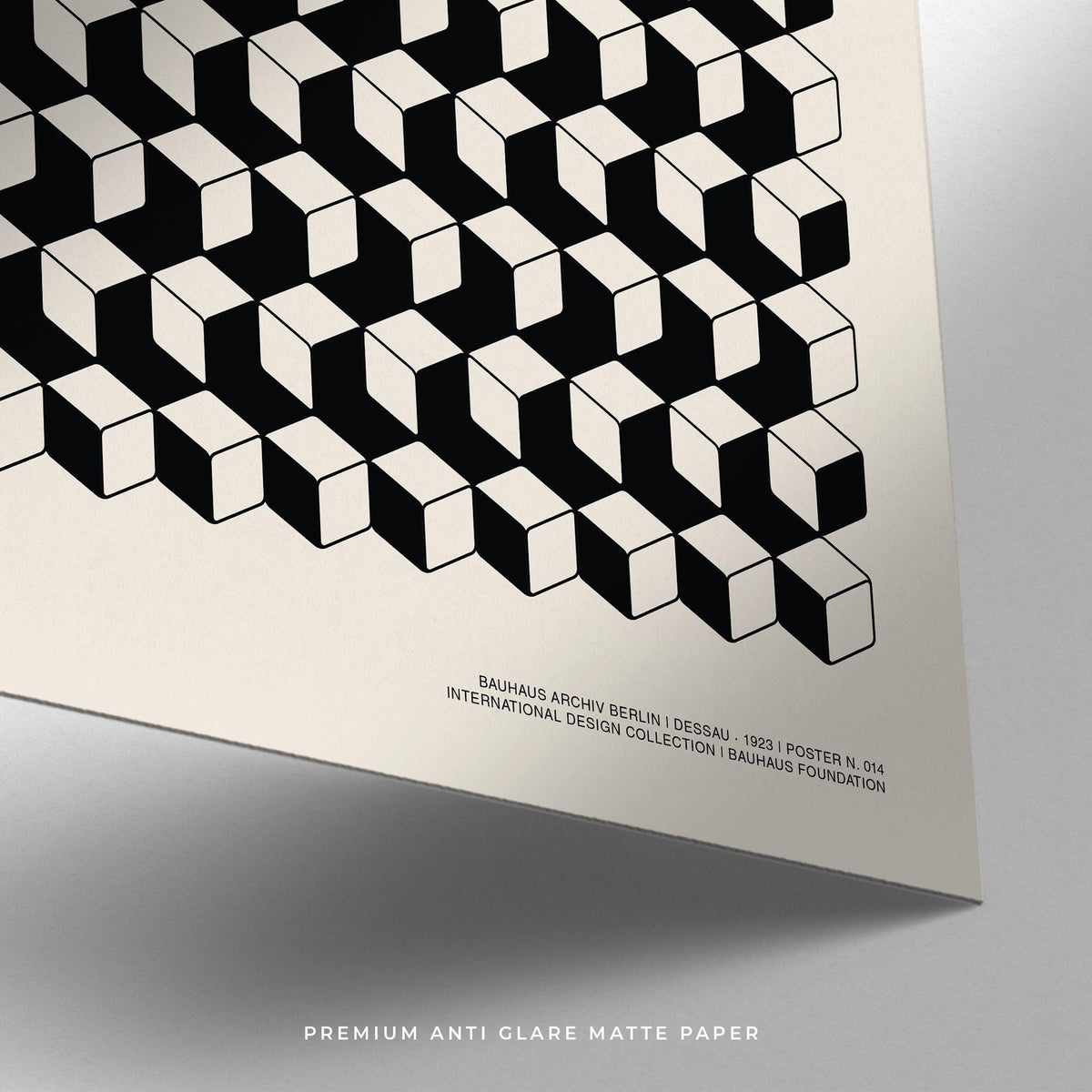 Vintage-inspired Bauhaus Design Poster with sharp cube repetition.