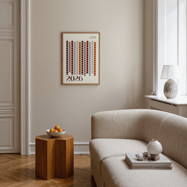 2026 Big Calendar for Wall, green and blue palette, living room wall art