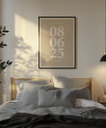 Personalized Anniversary Gift poster featuring Black and White tones, perfect for bedroom decor