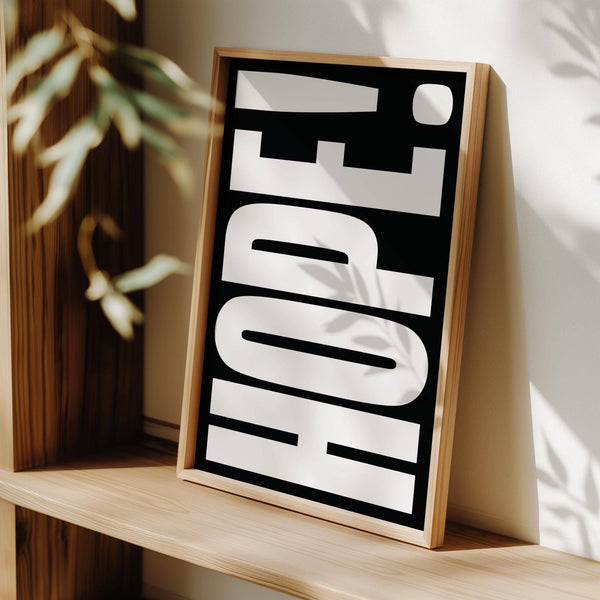 Motivational inspirational artwork in striking black and white