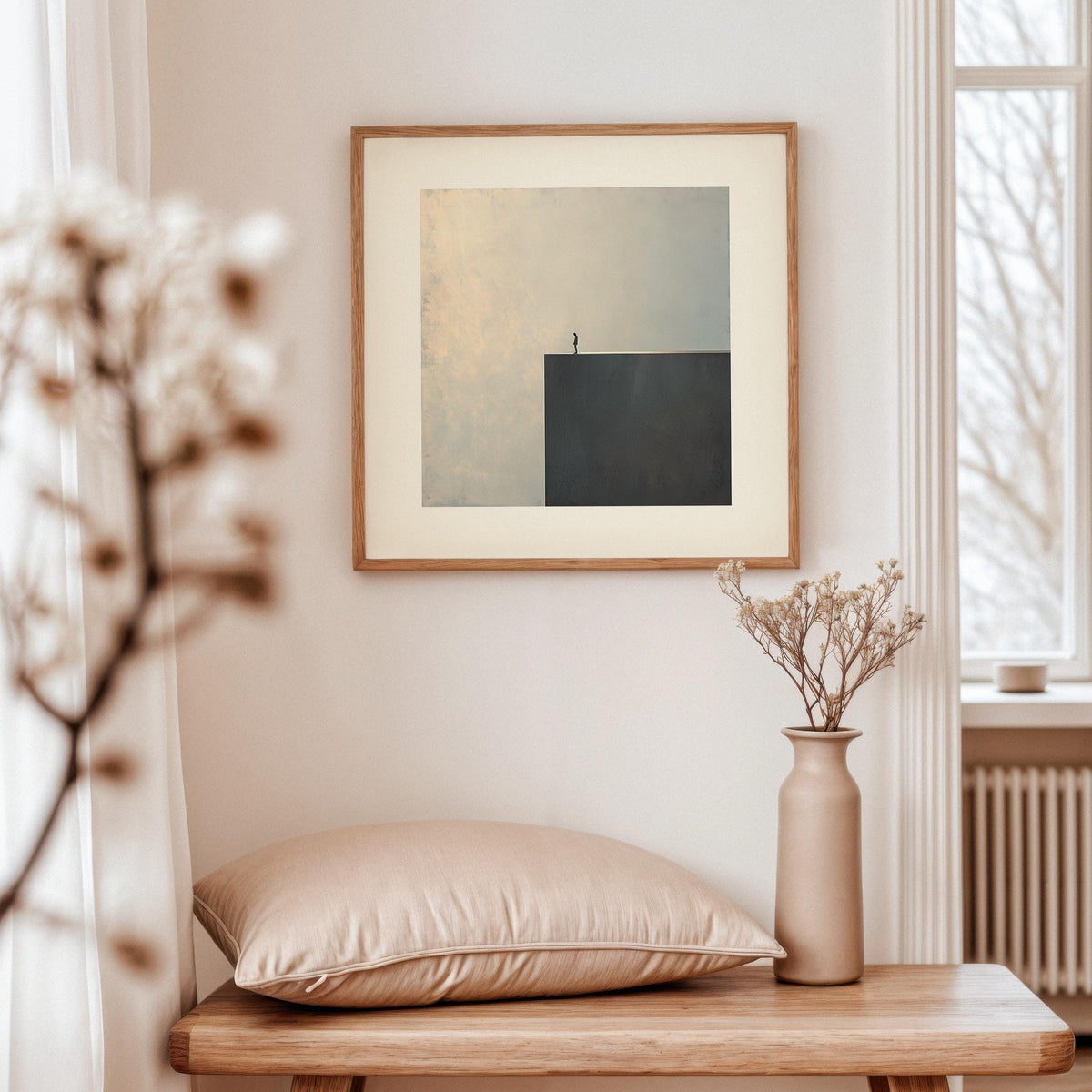 Existentialist conceptual print with a mysterious void and deep symbolism