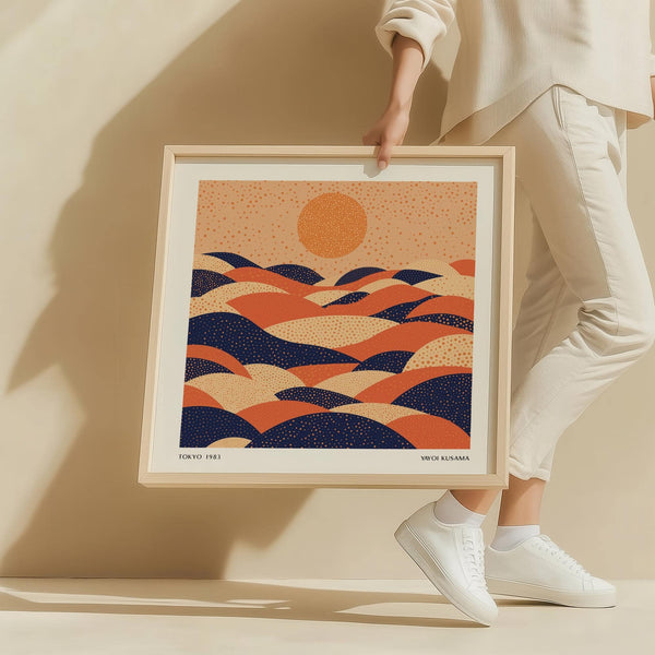 Flowing landscape design in abstract wall art colorful format