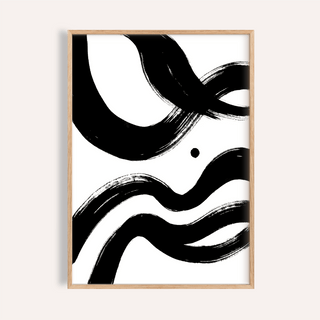 black and white paintings abstract print for living room wall art