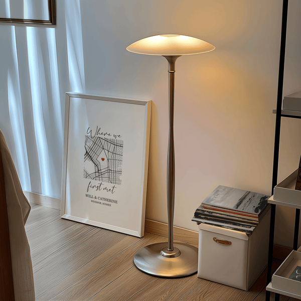 Heart on Map Print with Red heart accent for cozy guest room art print