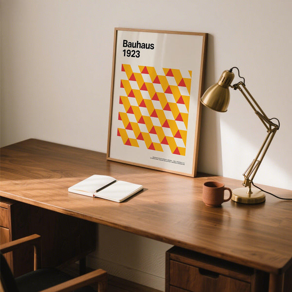 Minimalist triangle composition in art posters gallery wall print.