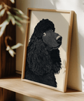 Modern beige and black Poodle Art Print for pet lovers' room