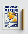 Living room wall art Pornstar Martini Poster with Orange and Blue hues