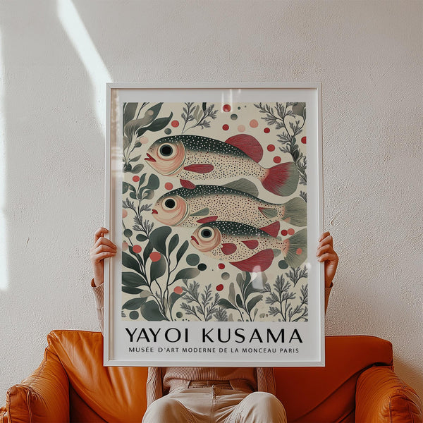 Decorative Wall Art of Fish in modern style with cream background.