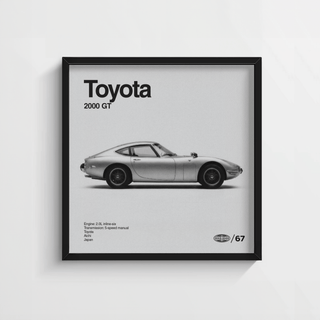 Vintage Car Art Print for man cave, monochrome Black design