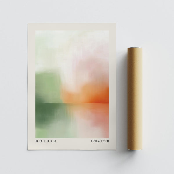 Peaceful wall art using Rothko-inspired fading shapes and tones.