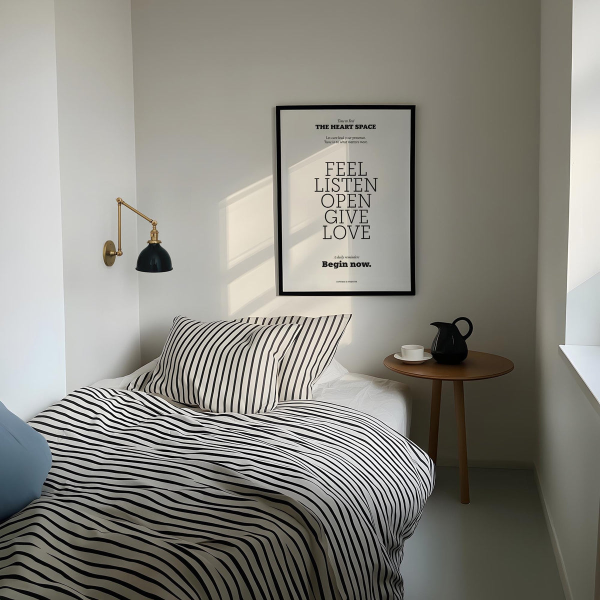 FEEL LISTEN OPEN GIVE LOVE Bedroom Wall Decor Quotes in modern style.