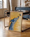 Greyhound Wall Art with Blue profile for hallway wall art decor