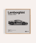 Lamborghini Aventador Wall Art in Black and White for office poster