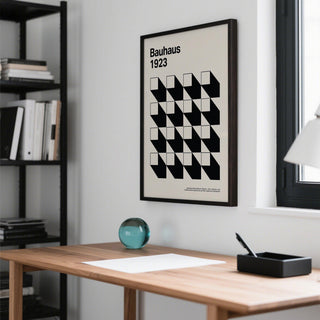 Graphic artwork labeled Bauhaus 1923, styled as Pictures for a Home Office.