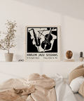Modern Music Poster Wall Art in Black and White for lounge area