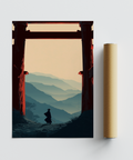 Detail crop of Samurai Mountain Poster highlighting sword silhouette