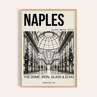 Naples gallery dome wall art poster with arched interior and bold NAPLES typography
