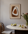 Earthy Harmony modern poster highlighting a soft-edged central shape