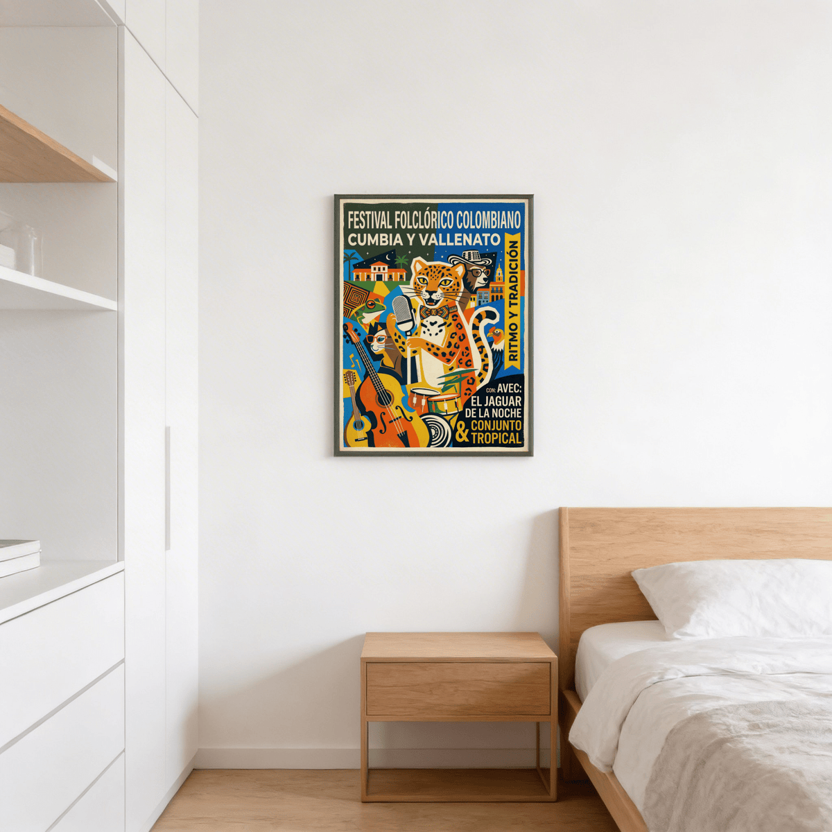 Vertical banner detail poster print reading “Ritmo y Tradicion” on music festival design