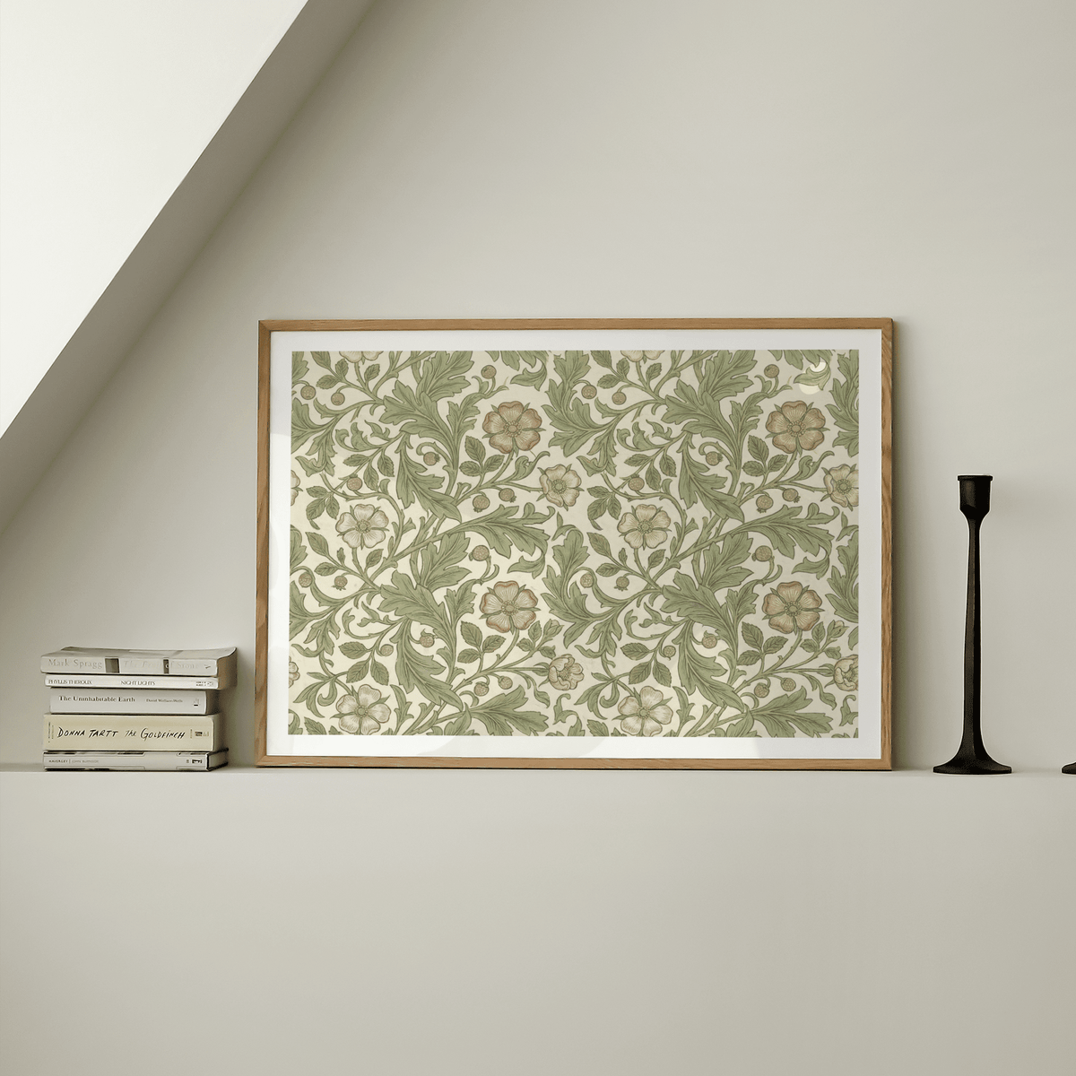 Botanical Wall Decor art print featuring green leaves for entryway