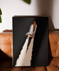Rocket Launch Wall Art in White and Black bedroom science wall art