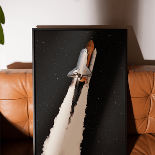 Rocket Launch Wall Art in White and Black bedroom science wall art
