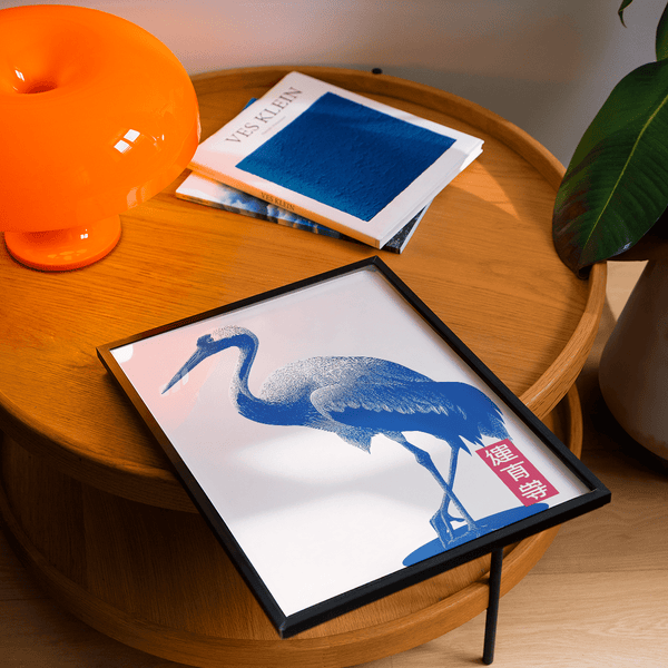 Crane Wall Art poster red blue perfect for nursery wall art