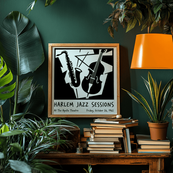 Classic Music Poster Wall Art for creative studio, Black and White print