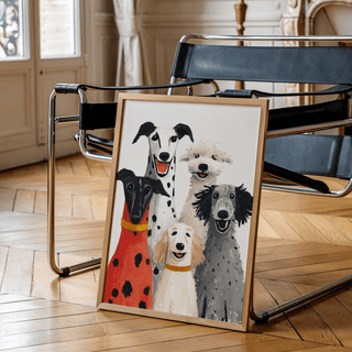 Dog Portrait Art Print in black and white shades perfect for nursery wall art